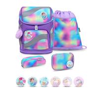 Belmil Smarty ergonomisches Schulranzen Set 5-teilig "Rainbow Color" mit Brustgurt