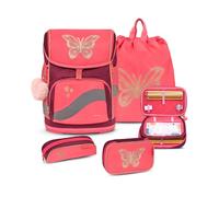 Belmil Smarty Plus Premium Schulranzen Set 4-teilig Coral Coral Schulranzen Set