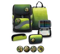 Belmil Smarty Plus Premium Schulranzen Set 5-teilig "Black Green" 20 Liter