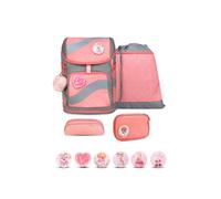 Belmil Smarty Schulranzen Set 5-teilig ""Minimal Triangels"" mit Brustgurt Hüftgurt Magnetverschluss Patch Set 6 Stück Minimal Triangels