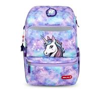 Belmil Zippy ergonomischer Schulrucksack für Kinder mit Brustgurt und Klett-Patch Schultasche Schulranzen Mädchen (405-79/A Diamond Unicorn)