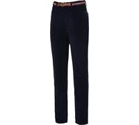 Belmina Cordhose Damen mit Gürtel, Hose Damen, weiche Damenhose aus Feincord mit dehnbaren Flex-Bund, Baumwollhose, Stoffhose, Elegante Damen-Hose, Marine, Gr. 20