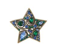 Belons Damen Brosche Stern Legierung Strass Mädchen Anstecknadel Pentagramm Brosche Pin Sicherheitsnadel Schmuckzubehör