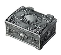 Belons Retro Schmuckkästchen Schmuckschatulle Zinklegierung Schmuckdose Schmuckbox für Damen Mädchen Kinder, Antike Silber