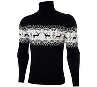 Belovecol Herren Weihnachts-Rollkragenpullover Rollkragen-Polo-Rollkragenpullover Gerippter Strickpullover XXL