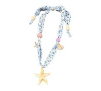 BELOWSYALER Halskette mit Muschel und Stern, verziert mit Blumenmustern für den täglichen Gebrauch, Strand, Modeschmuck, inspiriertes Schmuckstück, One Size, Wie beschrieben, Wie beschrieben