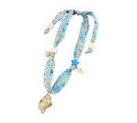BELOWSYALER Halskette mit Muschel und Stern, verziert mit Blumenmustern für den täglichen Gebrauch, Strand, Modeschmuck, inspiriertes Schmuckstück, One Size, Wie beschrieben, Wie beschrieben