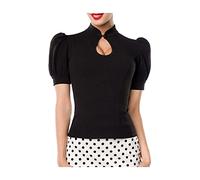 Belsira Damen Jersey-Bluse im Retro-Style L