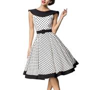 Belsira Gepunktetes ?rmelloses Vintage Swing-Kleid L