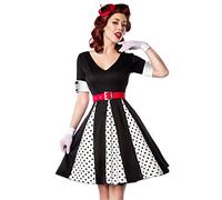 Belsira - Godet-Kleid - wei?/schwarz/rot - 2XL