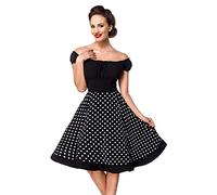 Belsira Schulterfreies Swing-Kleid Frauen Mittellanges Kleid schwarz/wei? M