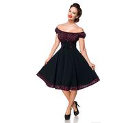 Belsira Schulterfreies Swing-Kleid Mittellanges Kleid schwarz rot in S