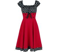 Belsira Schulterfreies Swing-Kleid Mittellanges Kleid schwarz rot weiß in L