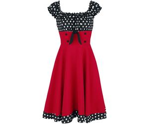 Belsira Schulterfreies Swing-Kleid Mittellanges Kleid schwarz rot weiß in M