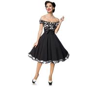 Belsira Schulterfreies Swing-Kleid Mittellanges Kleid schwarz weiß in 3XL