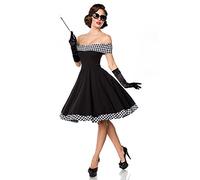 Belsira Schulterfreies Swing-Kleid - schwarz/Weiss, Gr??e:M