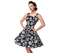 Belsira Swing-Blumenkleid Frauen Mittellanges Kleid schwarz S
