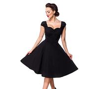 Belsira Vintage Kleid Frauen Mittellanges Kleid schwarz S