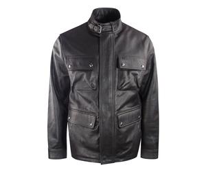 Belstaff dunkelbraune Grant-Lederjacke M