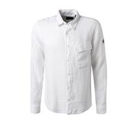 BELSTAFF Hemd Herren Regular Fit Langarm Leinen weiß, S