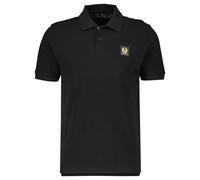 Belstaff Herren Baumwoll-Piqué-Polohemd mit Brustaufnäher, Schwarz , XL