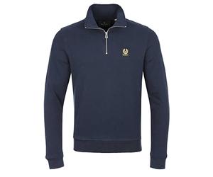 Belstaff Sweattop mit Viertelreißverschluss in dunkler Tinte, mehrfarbig, M