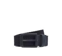 BOSS Webgürtel mit Lederbesätzen und Logo-Detail - Style Vern-WnE-Go_Sz35, 50558757 Dunkelblau 90