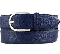 BELTINGER Damen-Gürtel aus gemasertem Leder mit Steppnaht 4 cm | Hochwertiger Ledergürtel mit Pigmentprägung 40mm Damen | Jeans-Gürtel mit runder Gürtelschließe4cm | Blau 105cm
