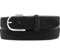 BELTINGER Damen-Gürtel aus Veloursleder 3,0 cm | Velour-Ledergürtel für Damen 30mm | Wildleder-Gürtel mit runder Gürtelschließe | Schwarz 90cm