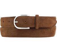 BELTINGER Damen-Gürtel aus Veloursleder 3,0 cm | Velour-Ledergürtel für Damen 30mm | Wildleder-Gürtel mit runder Gürtelschließe | Tabac 85cm