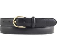 BELTINGER Damen-Gürtel aus Vollrindleder 2,5 cm | Schmaler Gürtel für Damen 25mm | Bombierter Ledergürtel mit goldener Gürtelschnalle | Schwarz 110cm