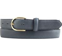 BELTINGER Damen-Gürtel aus Vollrindleder 2,5 cm | Schmaler Gürtel für Damen 25mm | Bombierter Ledergürtel mit goldener Gürtelschnalle | Marine 80cm