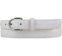 BELTINGER Damen-Gürtel aus Vollrindleder 2,5 cm | Schmaler Gürtel für Damen 25mm | Bombierter Ledergürtel | Weiß 100cm