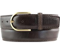 BELTINGER Damen-Gürtel aus Vollrindleder mit Naht 4 cm | Jeans-Gürtel für Damen 40mm | Bombierter Ledergürtel mit goldener Gürtelschnalle | Braun 80cm