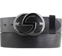 BELTINGER Damen-Gürtel EMMA aus Vollrindleder 4 cm | Hochwertiger Ledergürtel für Damen 40mm | Schwarz glänzend | Schwarz 105cm