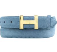 BELTINGER Damen-Gürtel HELEN aus Veloursleder 3,0 cm | Velour-Ledergürtel für Damen 30mm | Wildleder-Gürtel mit gold, glänzender Gürtelschließe
