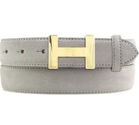 BELTINGER Damen-Gürtel HELEN aus Veloursleder 3,0 cm | Velour-Ledergürtel für Damen 30mm | Wildleder-Gürtel mit gold, glänzender Gürtelschließe | Hellgrau 100cm
