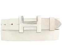 BELTINGER Damen-Gürtel HERMINE aus weichem Vollrindleder Vintage-Look 3 cm | Leder-Gürtel für Damen 30mm | Schmaler Ledergürtel Vintage für Damen 30mm | Silber glänzend | Mist 85cm