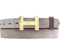 BELTINGER Damen-Gürtel HERMINE aus weichem Vollrindleder Vintage-Look 3 cm | Leder-Gürtel für Damen 30mm | Schmaler Ledergürtel Vintage für Damen 30mm | Gold glänzend | Braun 120cm