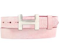 BELTINGER Damen-Gürtel HERMINE aus weichem Vollrindleder Vintage-Look 3 cm | Leder-Gürtel für Damen 30mm | Schmaler Ledergürtel Vintage für Damen 30mm | Silber glänzend | Altrosa 80cm