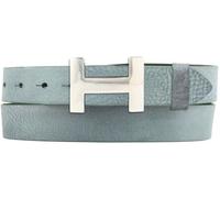 BELTINGER Damen-Gürtel HERMINE aus weichem Vollrindleder Vintage-Look 3 cm | Leder-Gürtel für Damen 30mm | Schmaler Ledergürtel Vintage für Damen 30mm | Silber glänzend | Khaki 105cm