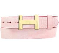 BELTINGER Damen-Gürtel HERMINE aus weichem Vollrindleder Vintage-Look 3 cm | Leder-Gürtel für Damen 30mm | Schmaler Ledergürtel Vintage für Damen 30mm | Gold glänzend | Altrosa 115cm