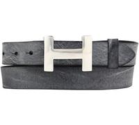 BELTINGER Damen-Gürtel HERMINE aus weichem Vollrindleder Vintage-Look 3 cm | Leder-Gürtel für Damen 30mm | Schmaler Ledergürtel Vintage für Damen 30mm | Silber glänzend | Schwarz 90cm