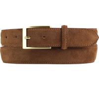 BELTINGER Gürtel aus Veloursleder 3,0 cm | Velour-Ledergürtel für Herren 30mm | Wildleder-Gürtel mit goldener Gürtelschließe | Tabac 90cm