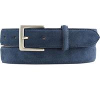BELTINGER Gürtel aus Veloursleder 3,0 cm | Velour-Ledergürtel für Herren 30mm | Wildleder-Gürtel mit antik-silber Gürtelschließe | Marine 120cm