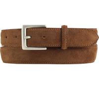 BELTINGER Gürtel aus Veloursleder 3,0 cm | Velour-Ledergürtel für Herren 30mm | Wildleder-Gürtel mit antik-silber Gürtelschließe | Tabac 85cm