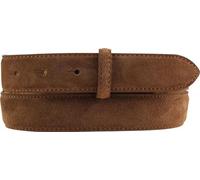 BELTINGER Gürtel aus Veloursleder ohne Schnalle 3,0 cm | Velour-Ledergürtel für Damen Herren 30mm | Wildleder-Gürtel | Tabac 90cm