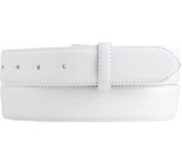 BELTINGER Gürtel aus Vollrindleder mit Naht 3,5 cm ohne Schnalle | Weicher Ledergürtel für Damen Herren 35mm | Bombierter Anzug-Gürtel mit feiner Struktur | Weiß 100cm