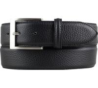 BELTINGER Herren-Gürtel aus gemasertem Leder mit Steppnaht 4 cm | Hochwertiger Ledergürtel mit Pigmentprägung 40mm Herren | Jeans-Gürtel 4cm | Schwarz 120cm