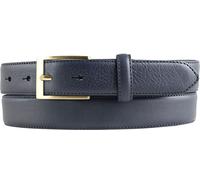 BELTINGER Hochwertiger Anzuggürtel aus Vollrindleder mit goldener Gürtelschließe 3,0 cm | Bombierter Ledergürtel Herren 30mm | Business-Gürtel made in Italy | Marine 100cm